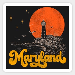 Vintage State of Maryland Mid Century Distressed Aesthetic Sticker